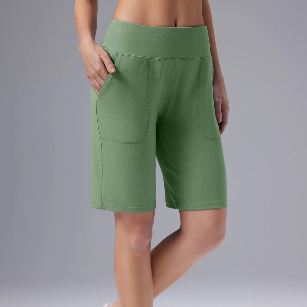 Baleaf Women's Mid Rise
Tummy Control Bermuda